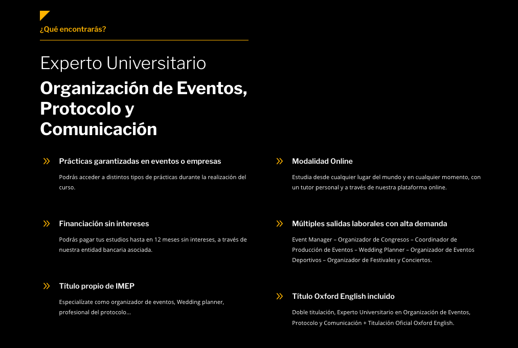 Ejemplo bloque texto landing page