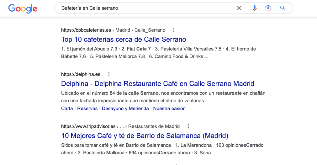 " Cafetería en Calle Serrano"