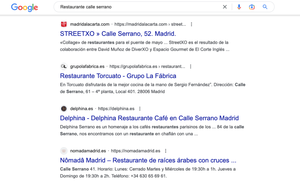 " Restaurante Calle Serrano "