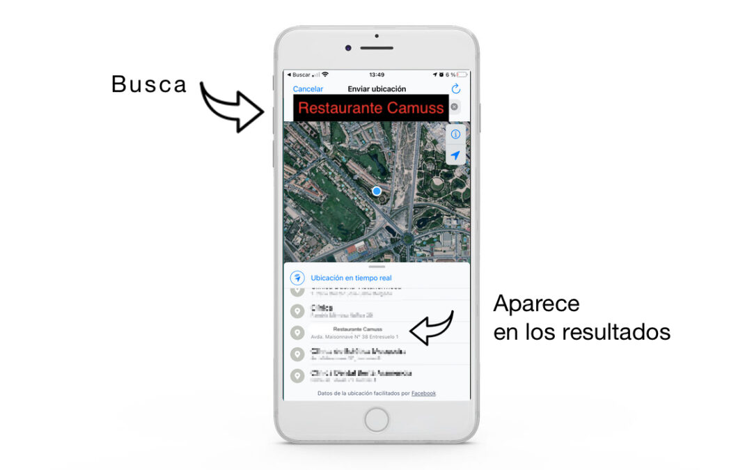 Problemas Para Enviar la Ubicación de un Restaurante o Sitio Específico.